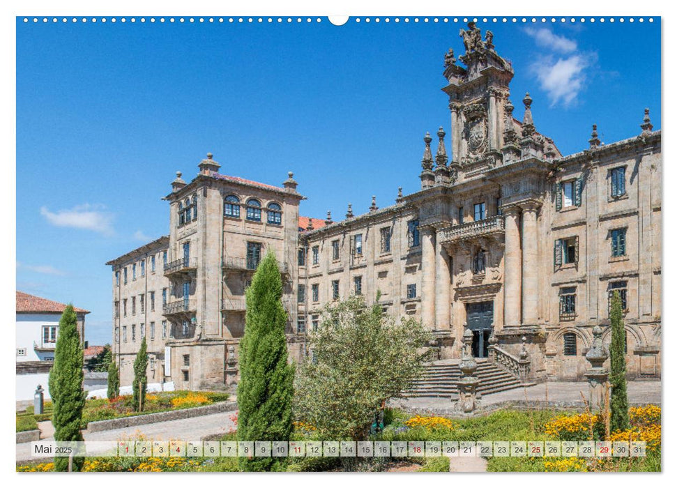 Santiago de Compostela - Die historische Stadt in der spanischen Region Galicien (CALVENDO Premium Wandkalender 2025)