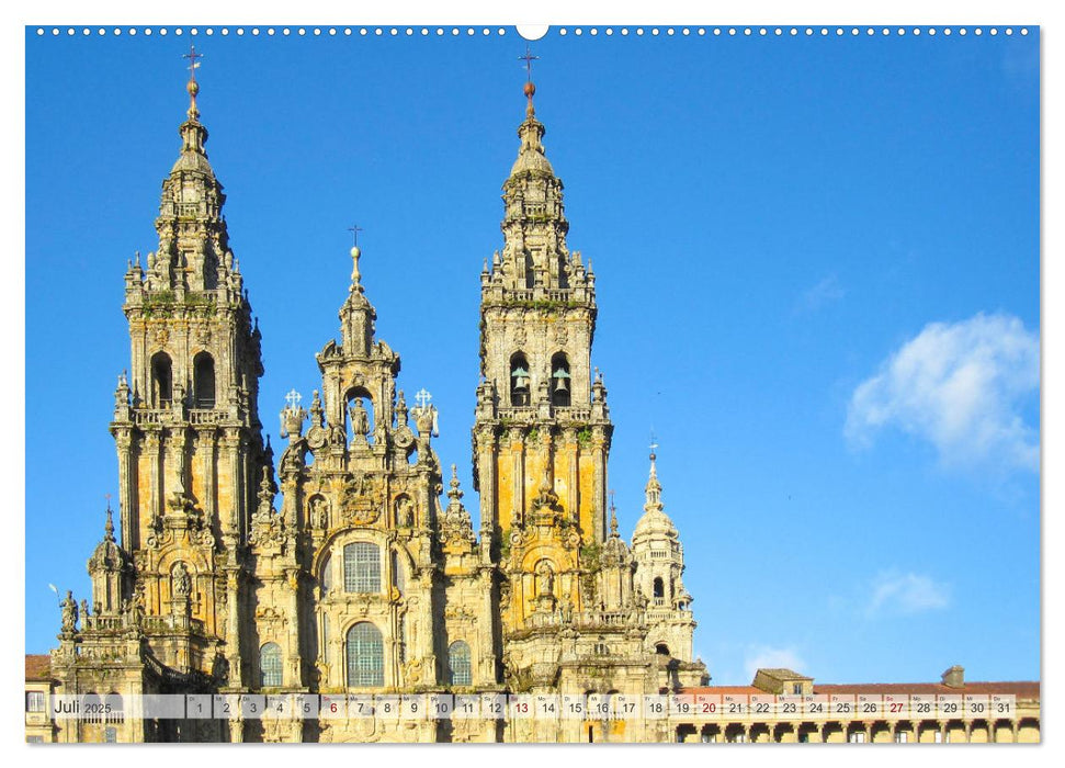 Santiago de Compostela - Die historische Stadt in der spanischen Region Galicien (CALVENDO Premium Wandkalender 2025)