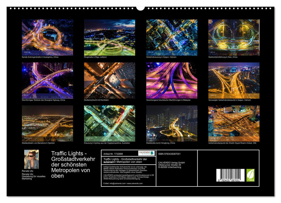 Traffic Lights - Großstadtverkehr der schönsten Metropolen von oben (CALVENDO Wandkalender 2025)