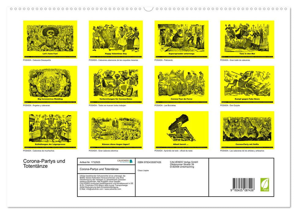 Corona-Partys und Totentänze (CALVENDO Premium Wandkalender 2025)