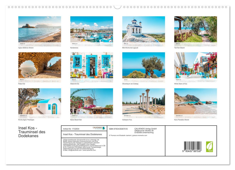 Insel Kos - Trauminsel des Dodekanes (CALVENDO Premium Wandkalender 2025)