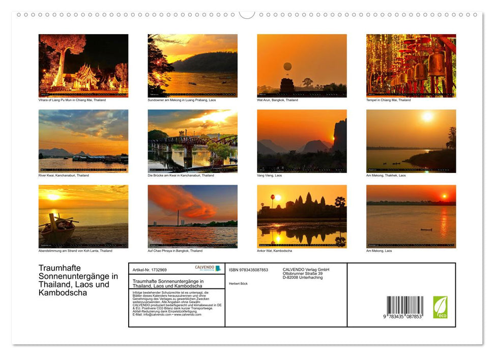 Traumhafte Sonnenuntergänge in Thailand, Laos und Kambodscha (CALVENDO Premium Wandkalender 2025)