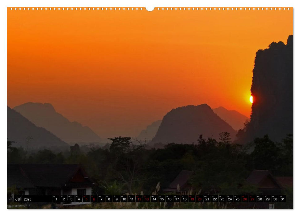 Traumhafte Sonnenuntergänge in Thailand, Laos und Kambodscha (CALVENDO Premium Wandkalender 2025)