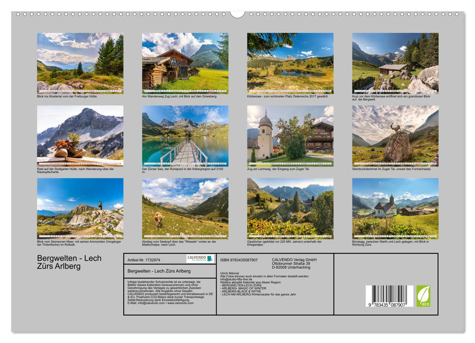 Bergwelten - Lech Zürs Arlberg (CALVENDO Premium Wandkalender 2025)