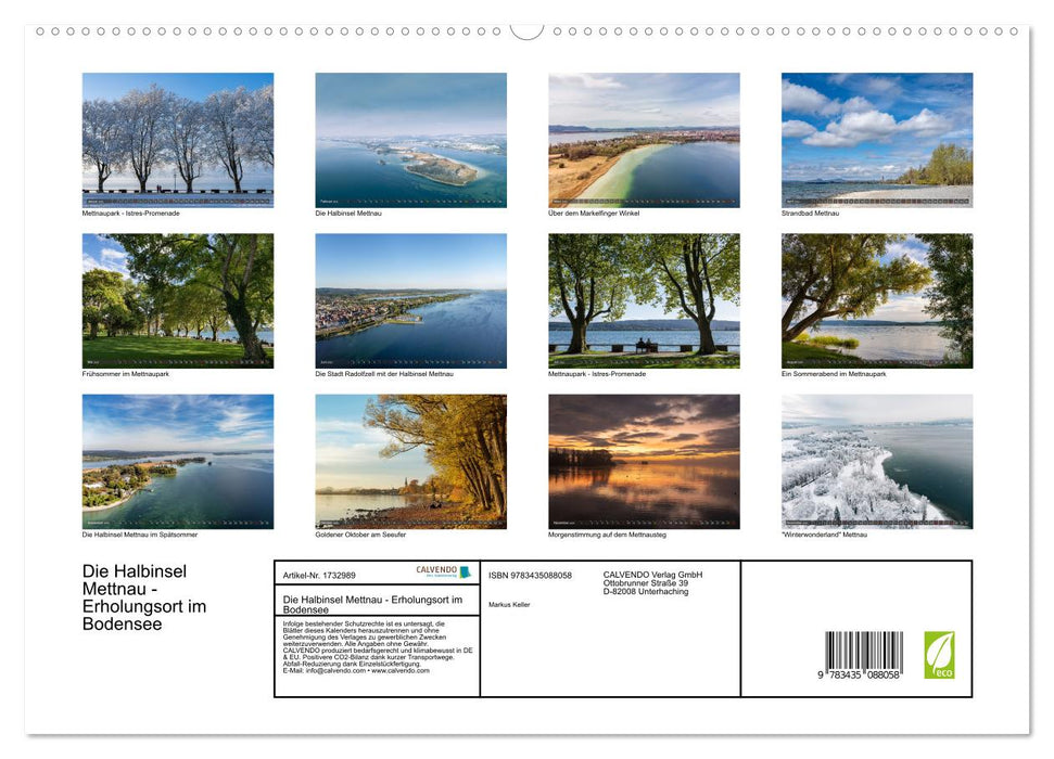 Die Halbinsel Mettnau - Erholungsort im Bodensee (CALVENDO Premium Wandkalender 2025)