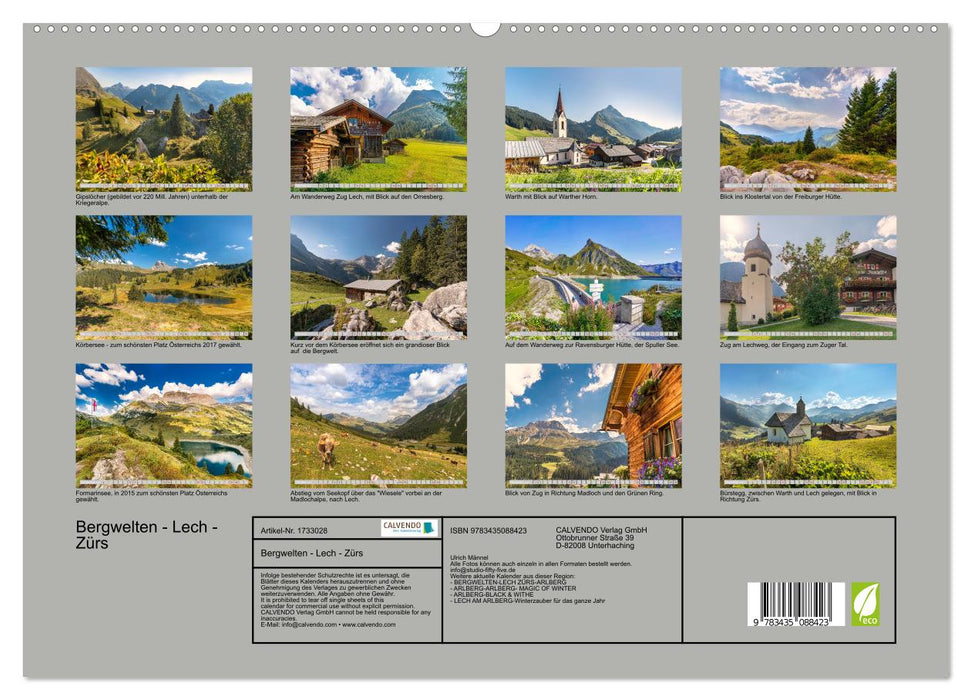 Bergwelten - Lech - Zürs (CALVENDO Premium Wandkalender 2025)