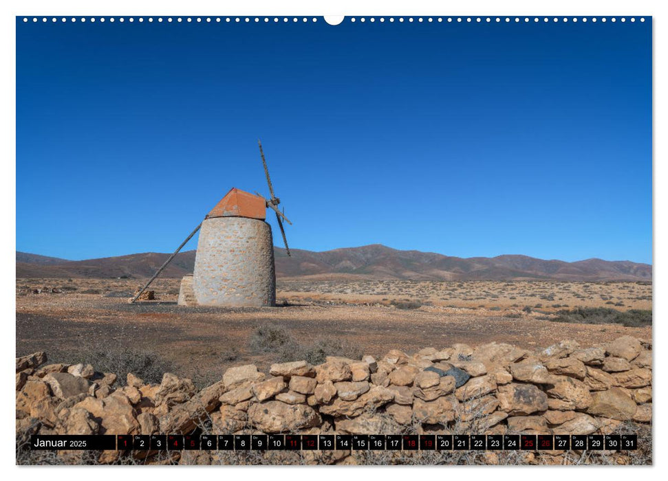 Die Windmühlen Fuerteventuras (CALVENDO Premium Wandkalender 2025)