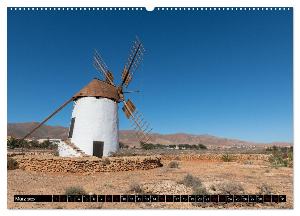 Die Windmühlen Fuerteventuras (CALVENDO Premium Wandkalender 2025)