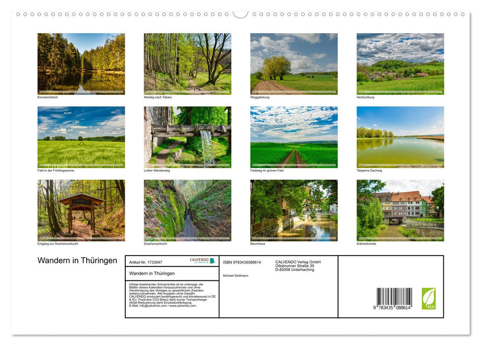 Wandern in Thüringen (CALVENDO Premium Wandkalender 2025)