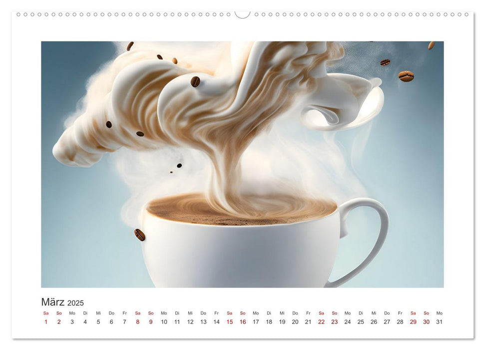 Kaffe mal anders geniessen (CALVENDO Premium Wandkalender 2025)