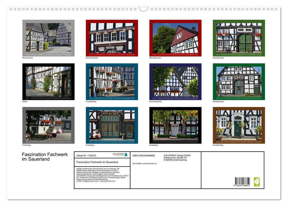 Faszination Fachwerk im Sauerland (CALVENDO Wandkalender 2025)