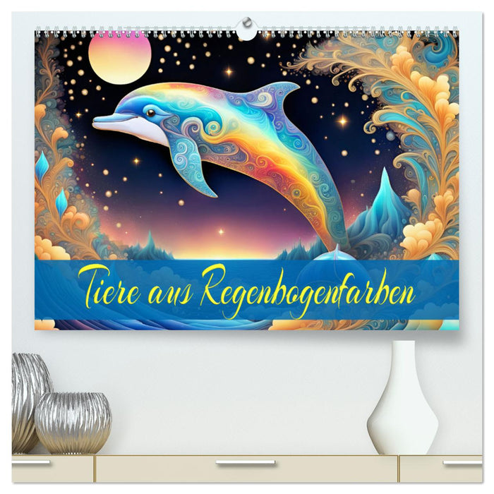 Tiere aus Regenbogenfarben (CALVENDO Premium Wandkalender 2025)