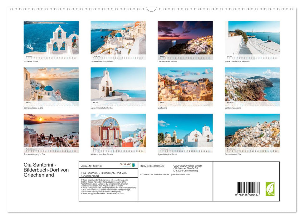 Oia Santorini - Bilderbuch-Dorf von Griechenland (CALVENDO Premium Wandkalender 2025)