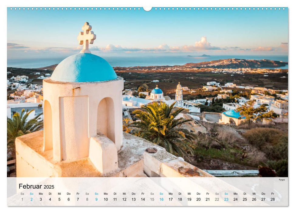 Insel Santorini - Inselschönheit der Kykladen (CALVENDO Premium Wandkalender 2025)