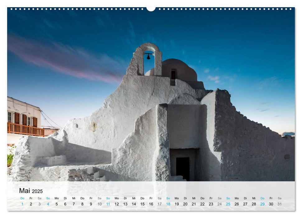 Insel Mykonos - Bilderbuch-Insel der Kykladen (CALVENDO Premium Wandkalender 2025)