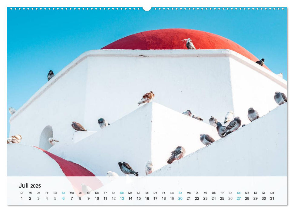 Insel Mykonos - Bilderbuch-Insel der Kykladen (CALVENDO Premium Wandkalender 2025)