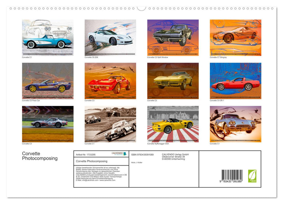 Corvette Photocomposing (CALVENDO Premium Wandkalender 2025)