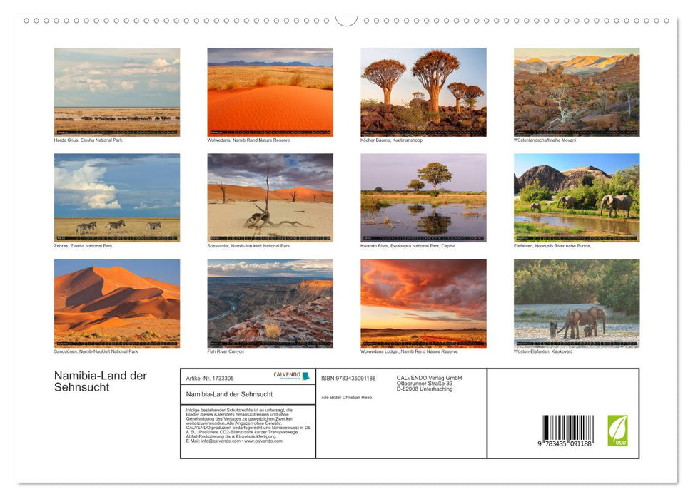 Namibia-Land der Sehnsucht (CALVENDO Premium Wandkalender 2025)