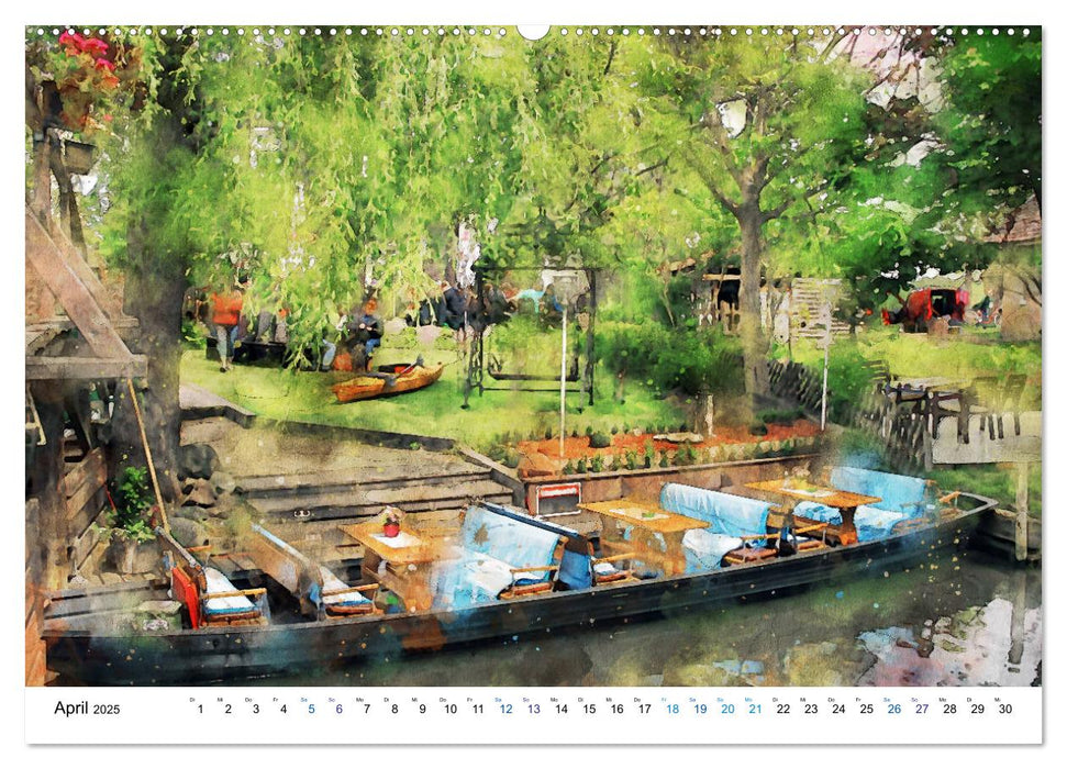 Spreewald Aquarell Impressionen (CALVENDO Premium Wandkalender 2025)