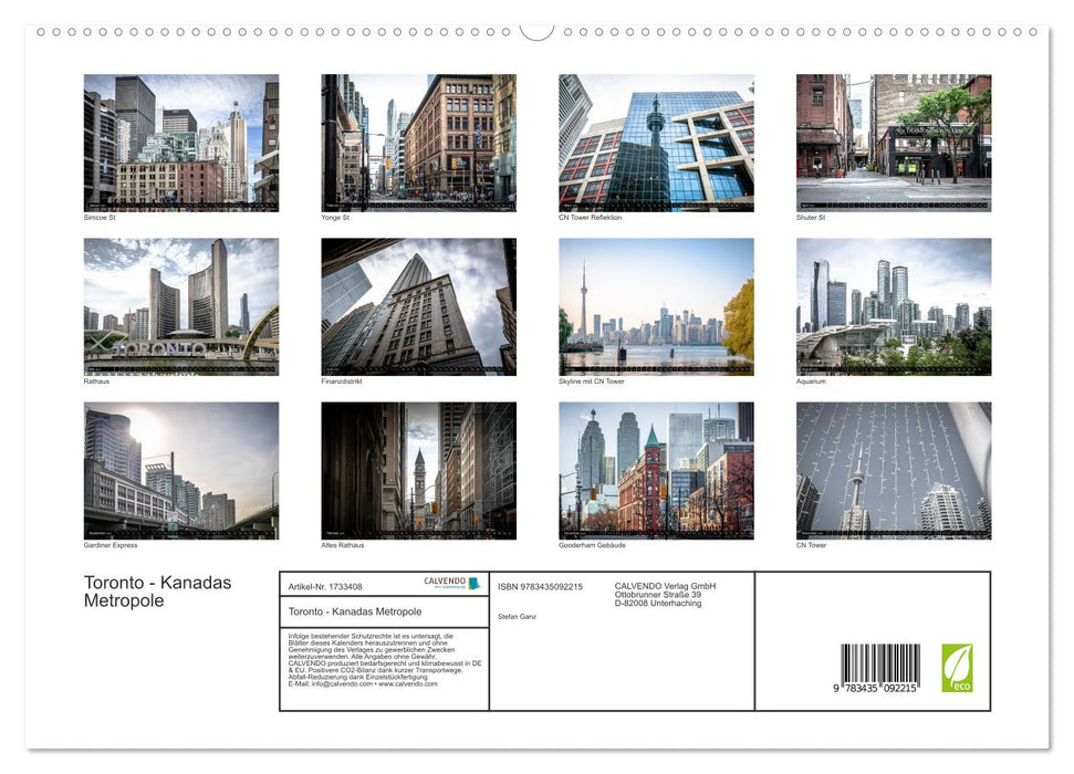 Toronto - Kanadas Metropole (CALVENDO Premium Wandkalender 2025)