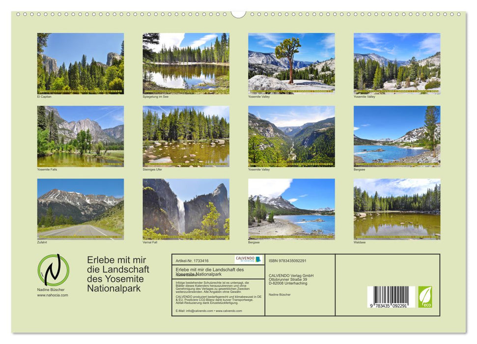 Erlebe mit mir die Landschaft des Yosemite Nationalpark (CALVENDO Premium Wandkalender 2025)