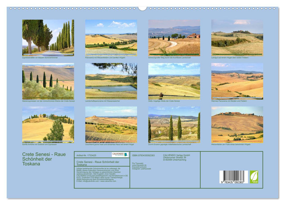 Crete Senesi - Raue Schönheit der Toskana (CALVENDO Premium Wandkalender 2025)