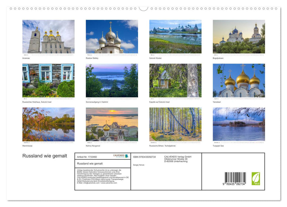 Russland wie gemalt (CALVENDO Premium Wandkalender 2025)