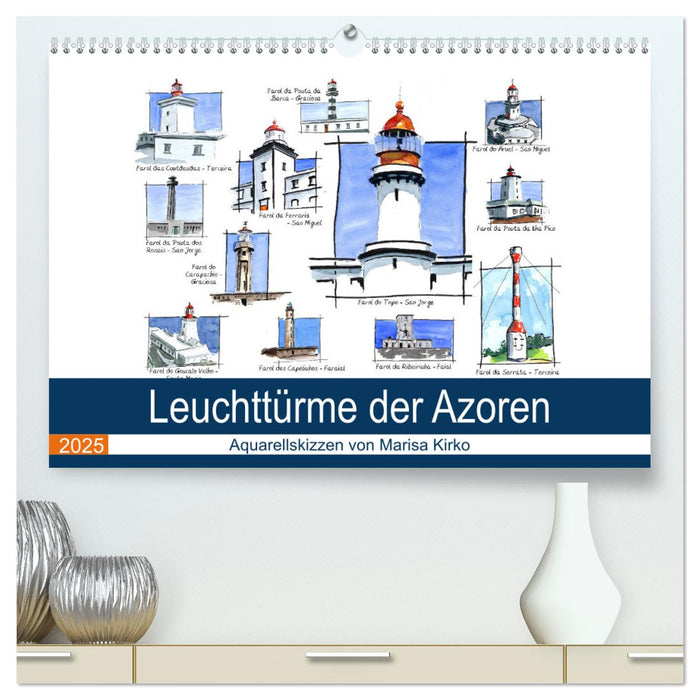 Leuchttürme der Azoren (CALVENDO Premium Wandkalender 2025)