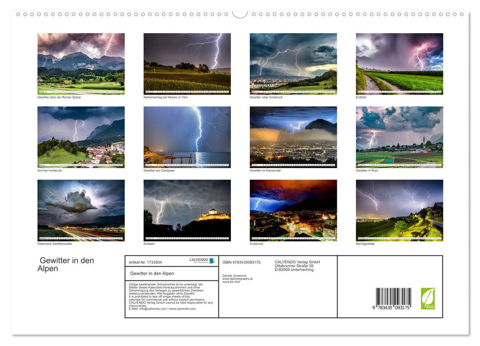 Gewitter in den Alpen (CALVENDO Premium Wandkalender 2025)