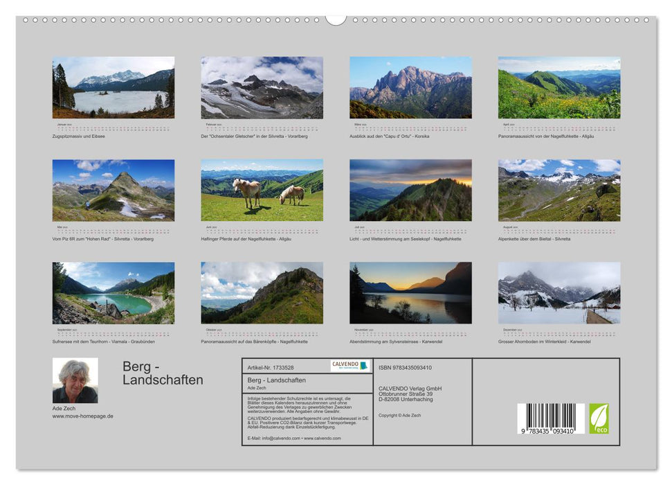 Berg - Landschaften (CALVENDO Premium Wandkalender 2025)