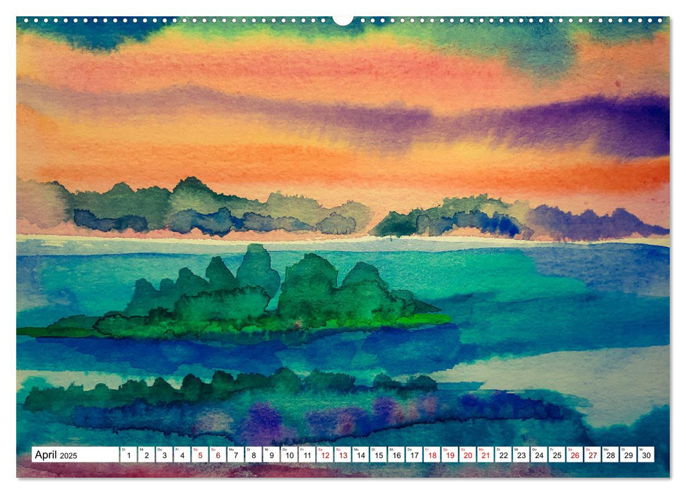 Roland Reiff Aquarelle (CALVENDO Premium Wandkalender 2025)