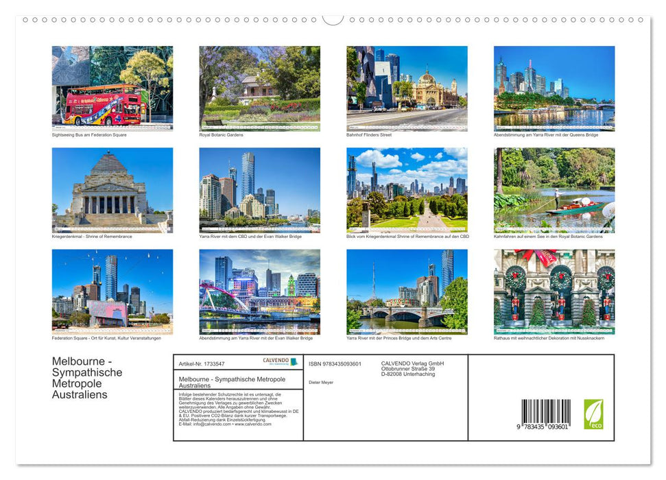 Melbourne - Sympathische Metropole Australiens (CALVENDO Premium Wandkalender 2025)