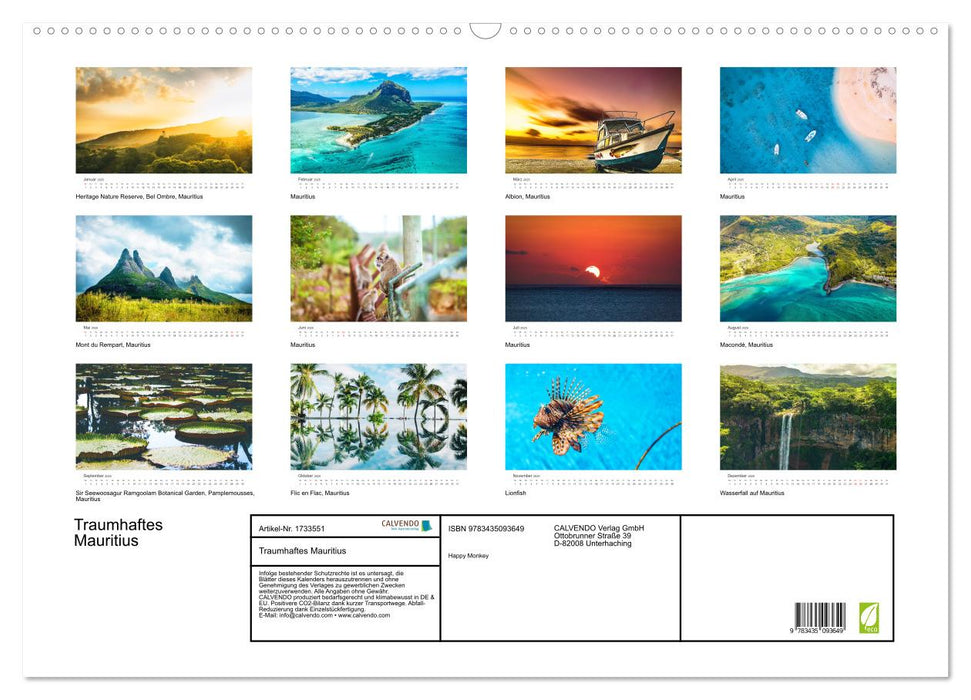 Traumhaftes Mauritius (CALVENDO Wandkalender 2025)