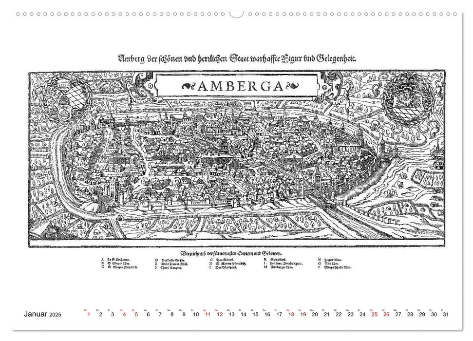 Sebastian Münster Cosmographia Deutsche Städte (1548-1592) (CALVENDO Premium Wandkalender 2025)