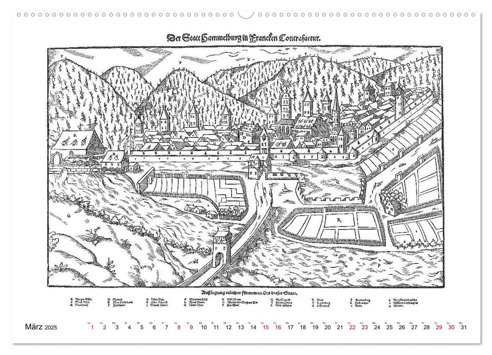 Sebastian Münster Cosmographia Deutsche Städte (1548-1592) (CALVENDO Premium Wandkalender 2025)