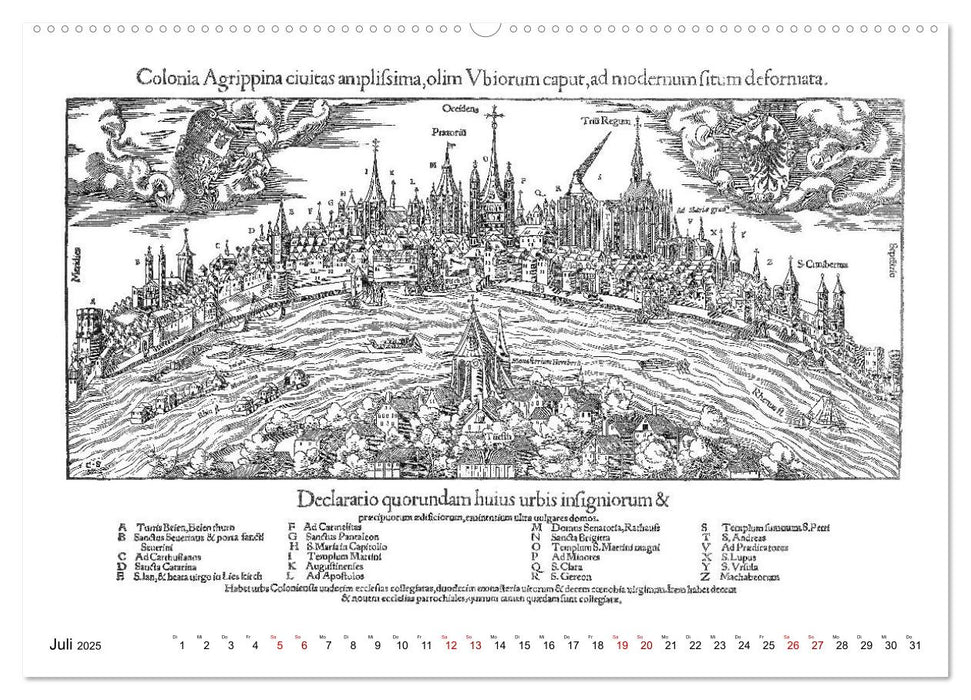 Sebastian Münster Cosmographia Deutsche Städte (1548-1592) (CALVENDO Premium Wandkalender 2025)