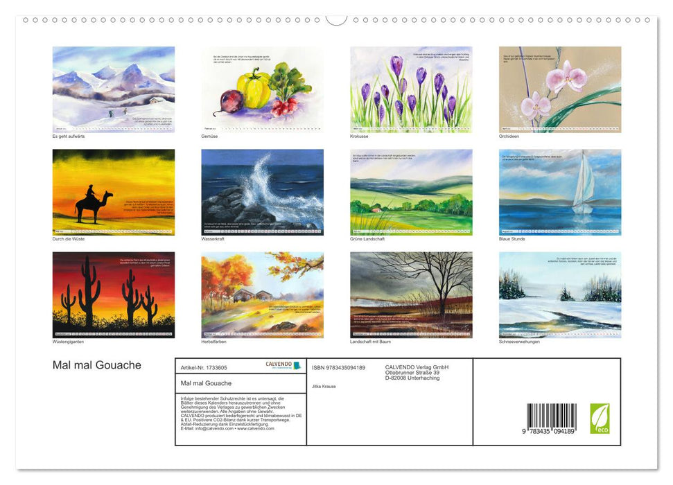 Mal mal Gouache (CALVENDO Premium Wandkalender 2025)