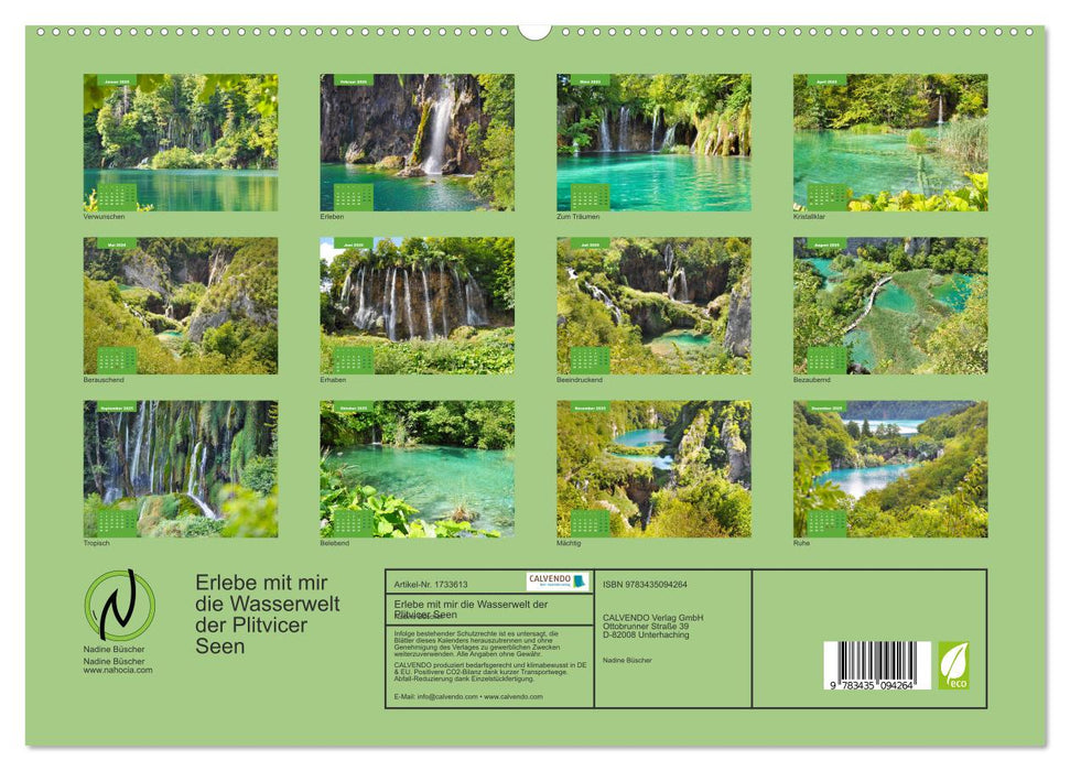 Erlebe mit mir die Wasserwelt der Plitvicer Seen (CALVENDO Premium Wandkalender 2025)