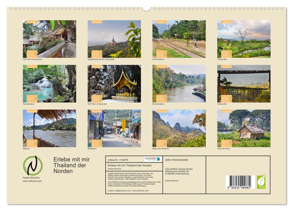 Erlebe mit mir Thailand der Norden (CALVENDO Premium Wandkalender 2025)