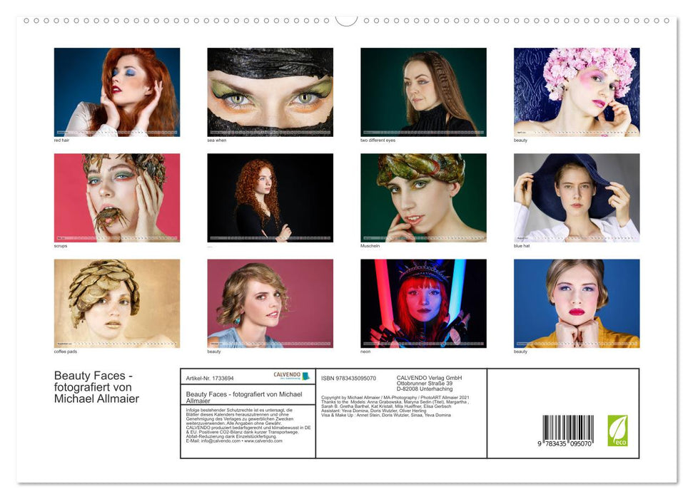 Beauty Faces - fotografiert von Michael Allmaier (CALVENDO Premium Wandkalender 2025)