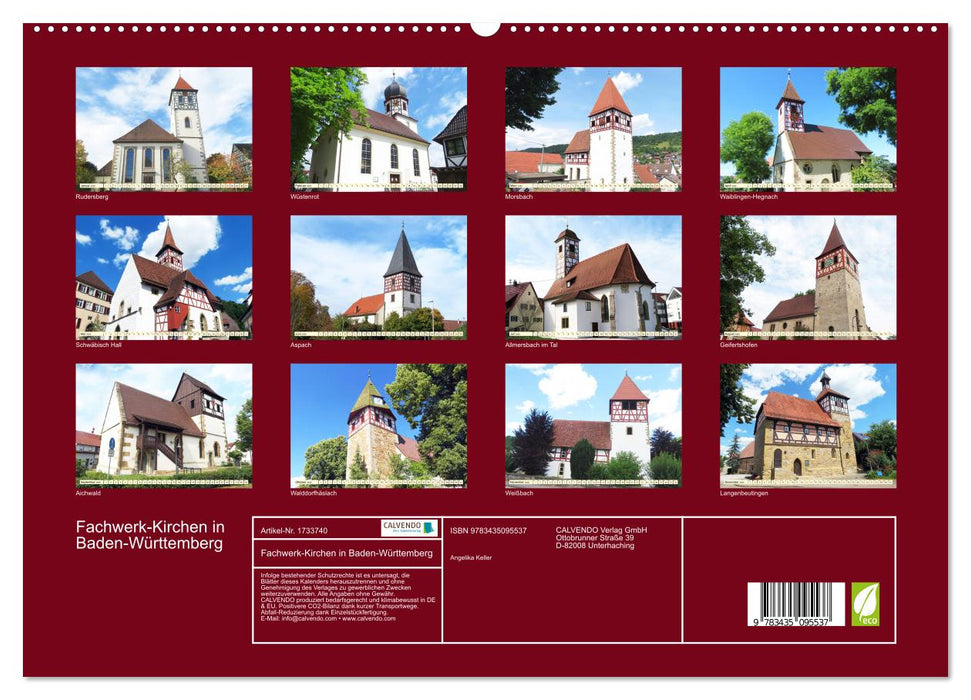 Fachwerk-Kirchen in Baden-Württemberg (CALVENDO Premium Wandkalender 2025)