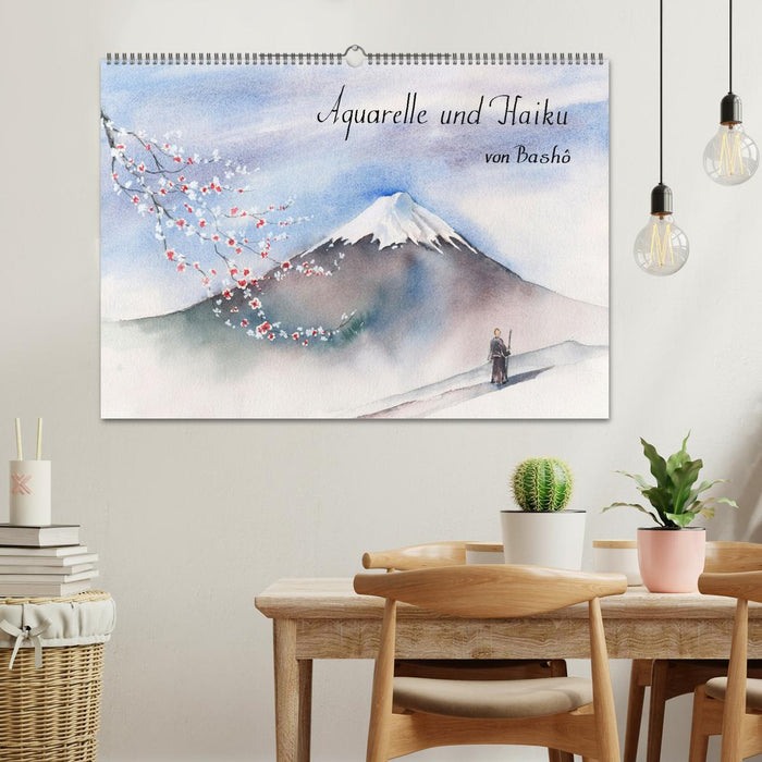 Aquarelle und Haiku von Basho (CALVENDO Wandkalender 2025)