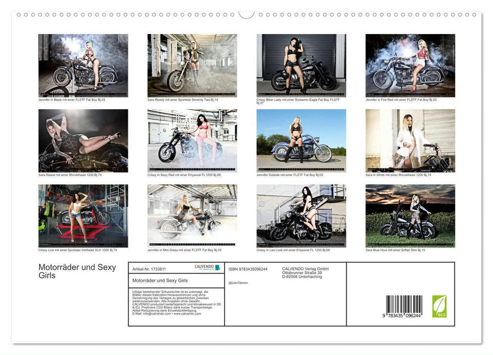 Motorräder und Sexy Girls (CALVENDO Premium Wandkalender 2025)