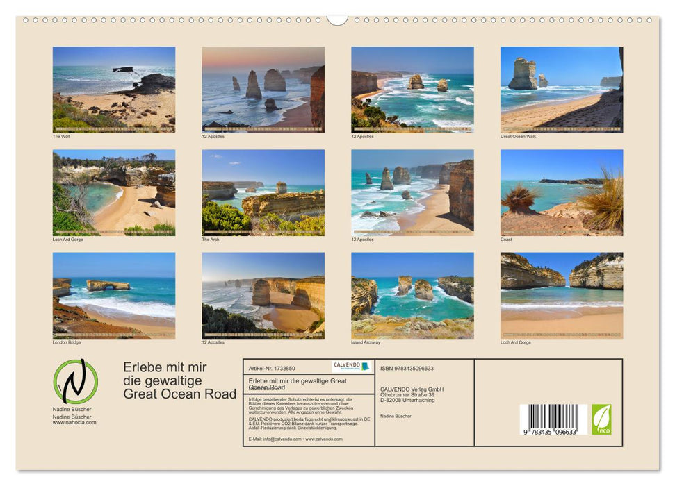 Erlebe mit mir die gewaltige Great Ocean Road (CALVENDO Premium Wandkalender 2025)