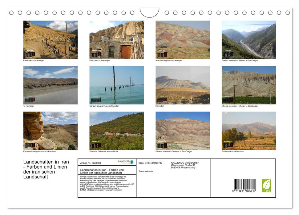 Landschaften in Iran - Farben und Linien der iranischen Landschaft (CALVENDO Wandkalender 2025)