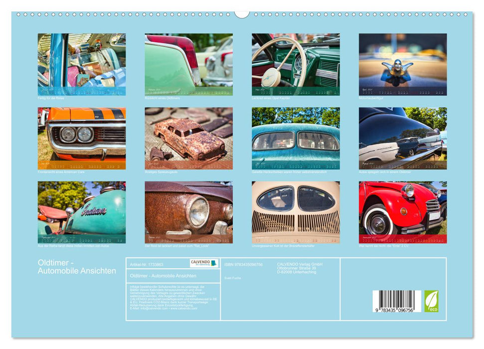 Oldtimer - Automobile Ansichten (CALVENDO Premium Wandkalender 2025)