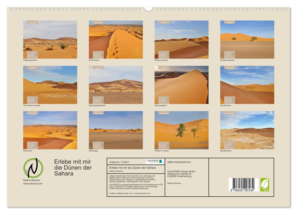 Erlebe mit mir die Dünen der Sahara (CALVENDO Premium Wandkalender 2025)