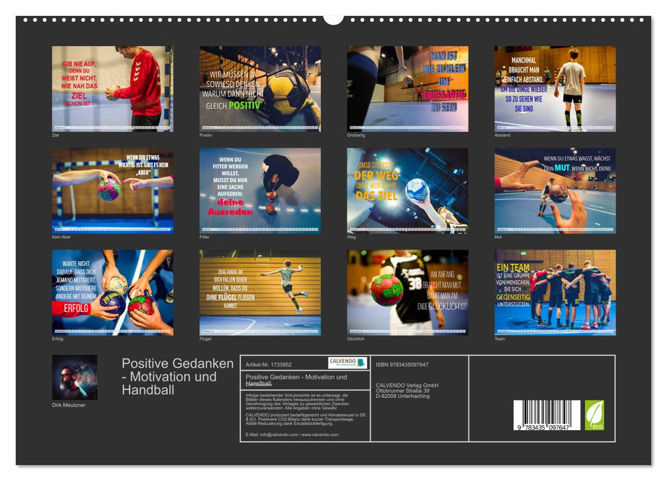 Positive Gedanken - Motivation und Handball (CALVENDO Premium Wandkalender 2025)