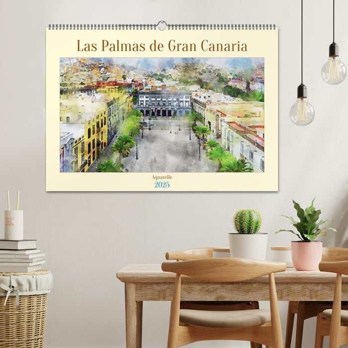 Las Palmas de Gran Canaria - Aquarelle (CALVENDO Wandkalender 2025)