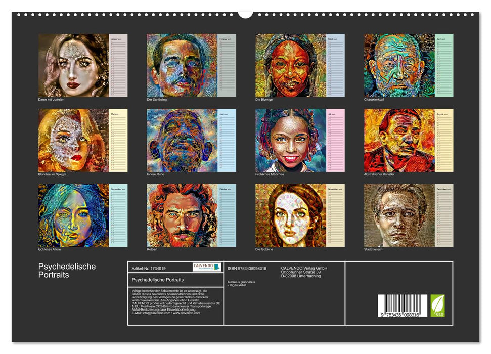 Psychedelische Portraits (CALVENDO Premium Wandkalender 2025)